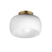 Myhouse Lighting Maxim - 26149WTNAB - One Light Flush Mount - Glazed - White/Natural Aged Brass
