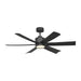 Myhouse Lighting Generation Lighting - 6FLSM52MBKD - 52"Ceiling Fan - Flera Smart 52 LED - Midnight Black