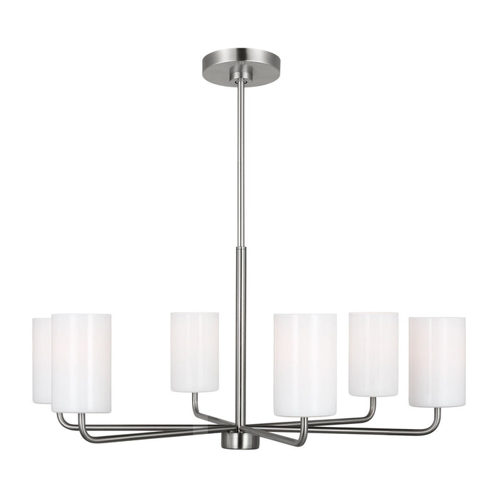 Myhouse Lighting Generation Lighting - GLC1026EN3/BS - Six Light Chandelier - Rhett - Brushed Steel