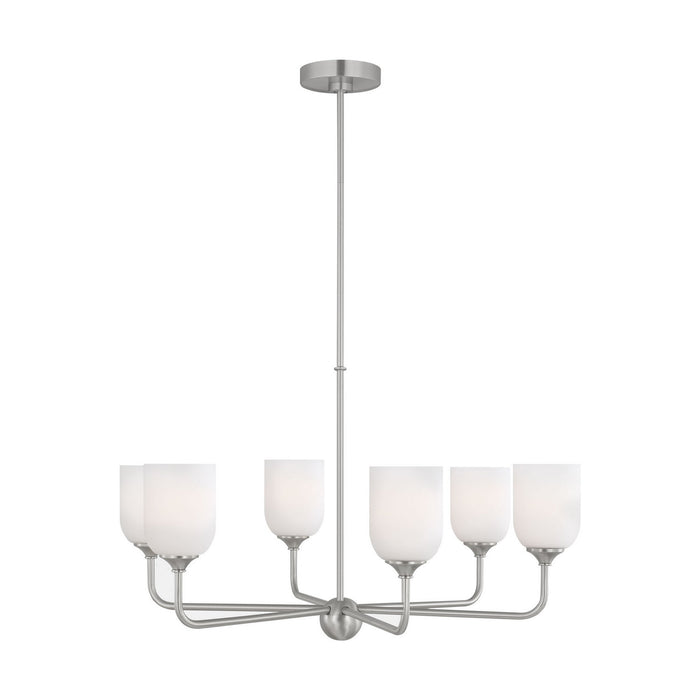 Myhouse Lighting Generation Lighting - GLC1096EN3/BS - Six Light Chandelier - Emile - Brushed Steel