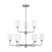 Myhouse Lighting Generation Lighting - GLC1109EN3/BS - Nine Light Chandelier - Emile - Brushed Steel