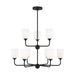 Myhouse Lighting Generation Lighting - GLC1109EN3/MBK - Nine Light Chandelier - Emile - Midnight Black
