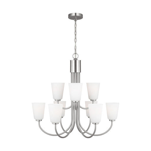 Myhouse Lighting Generation Lighting - GLC1139BS - Nine Light Chandelier - Miles - Brushed Nickel