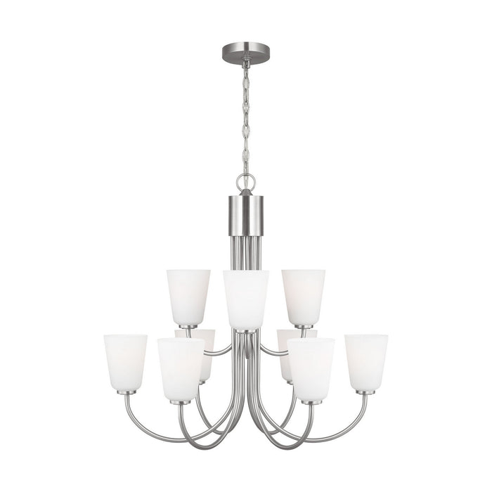 Myhouse Lighting Generation Lighting - GLC1139BS - Nine Light Chandelier - Miles - Brushed Nickel