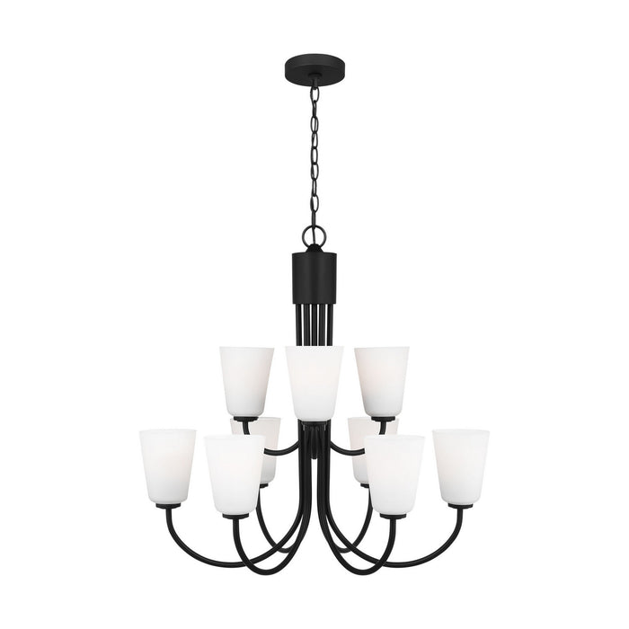 Myhouse Lighting Generation Lighting - GLC1139MBK - Nine Light Chandelier - Miles - Midnight Black