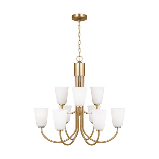 Myhouse Lighting Generation Lighting - GLC1139SB - Nine Light Chandelier - Miles - Satin Brass