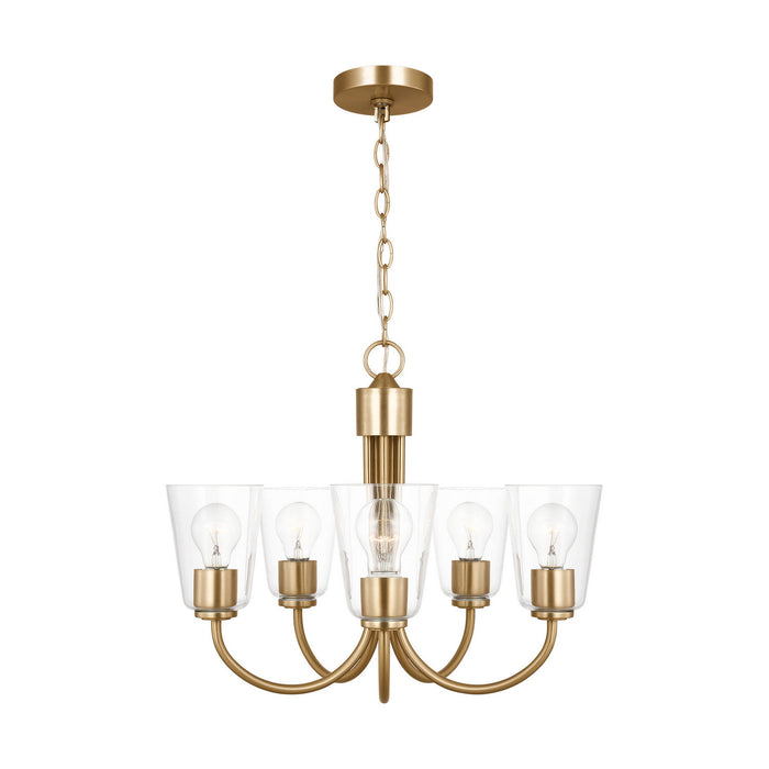 Myhouse Lighting Generation Lighting - GLC1145SB - Five Light Chandelier - Miles - Satin Brass
