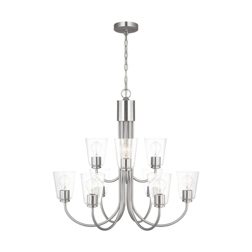 Myhouse Lighting Generation Lighting - GLC1169BS - Nine Light Chandelier - Miles - Brushed Nickel