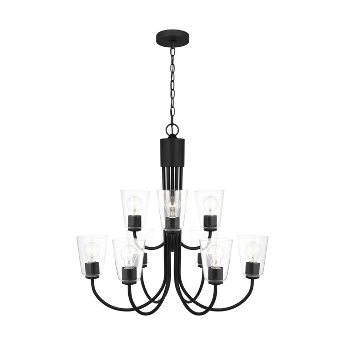 Myhouse Lighting Generation Lighting - GLC1169MBK - Nine Light Chandelier - Miles - Midnight Black