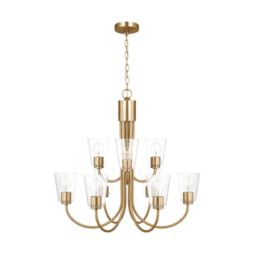 Myhouse Lighting Generation Lighting - GLC1169SB - Nine Light Chandelier - Miles - Satin Brass