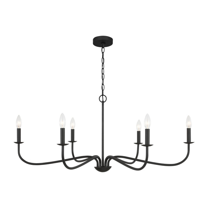 Myhouse Lighting Generation Lighting - GLC1196MBK - Six Light Chandelier - Abells - Midnight Black