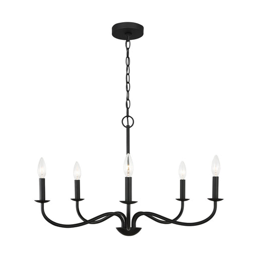 Myhouse Lighting Generation Lighting - GLC1205MBK - Five Light Chandelier - Abells - Midnight Black