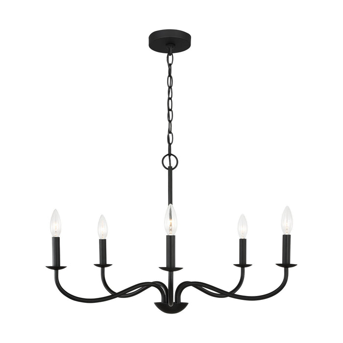 Myhouse Lighting Generation Lighting - GLC1205MBK - Five Light Chandelier - Abells - Midnight Black