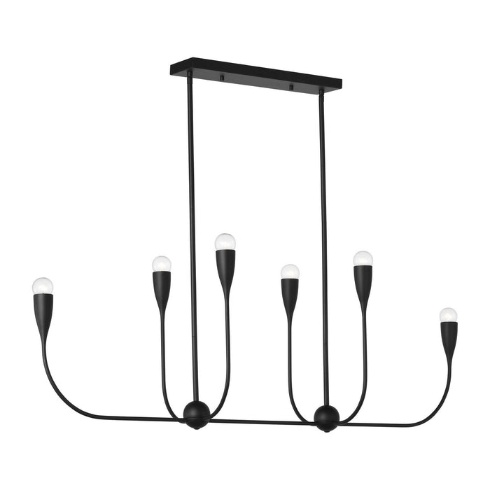 Myhouse Lighting Generation Lighting - GLC1226MBK - Six Light Linear Chandelier - Maya - Midnight Black