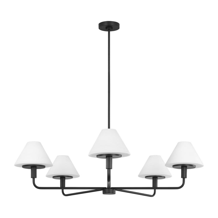 Myhouse Lighting Generation Lighting - GLC1235MBK - Five Light Chandelier - Mendota - Midnight Black