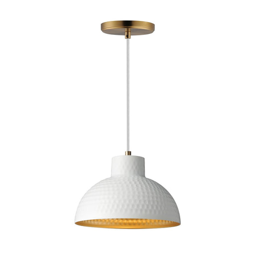 Myhouse Lighting Maxim - 35142WTNAB - One Light Pendant - Rockport - White/Natural Aged Brass