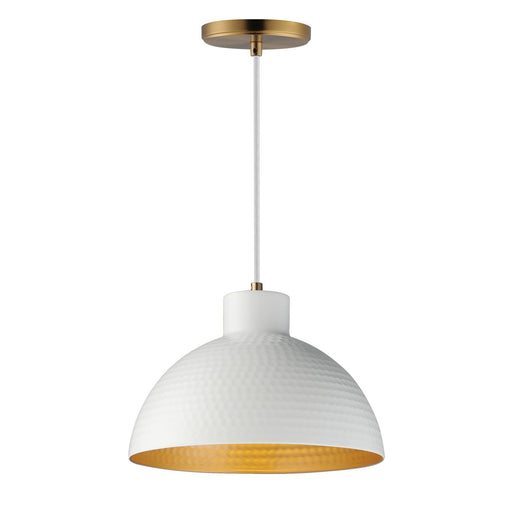 Myhouse Lighting Maxim - 35144WTNAB - One Light Pendant - Rockport - White/Natural Aged Brass