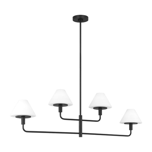 Myhouse Lighting Generation Lighting - GLC1244MBK - Four Light Chandelier - Mendota - Midnight Black