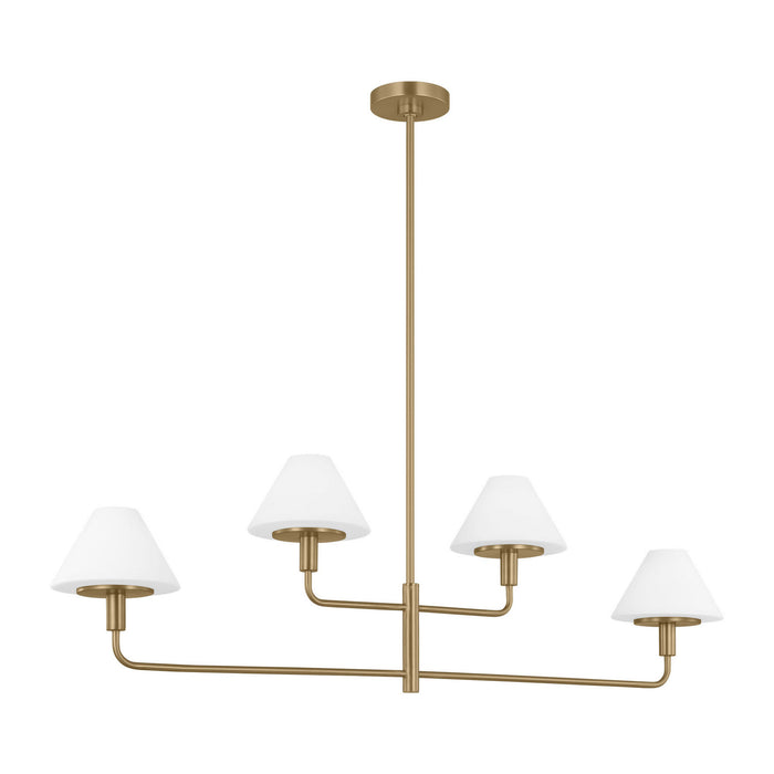 Myhouse Lighting Generation Lighting - GLC1244SB - Four Light Chandelier - Mendota - Satin Brass