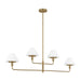 Myhouse Lighting Generation Lighting - GLC1244SB - Four Light Chandelier - Mendota - Satin Brass