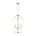 Myhouse Lighting Generation Lighting - GLC1274SB - Four Light Chandelier - Kennan - Satin Brass