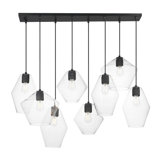 Myhouse Lighting Maxim - 21339CLBK - Eight Light Pendant - Geode - Black