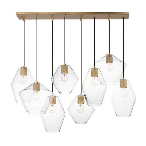 Myhouse Lighting Maxim - 21339CLNAB - Eight Light Pendant - Geode - Natural Aged Brass