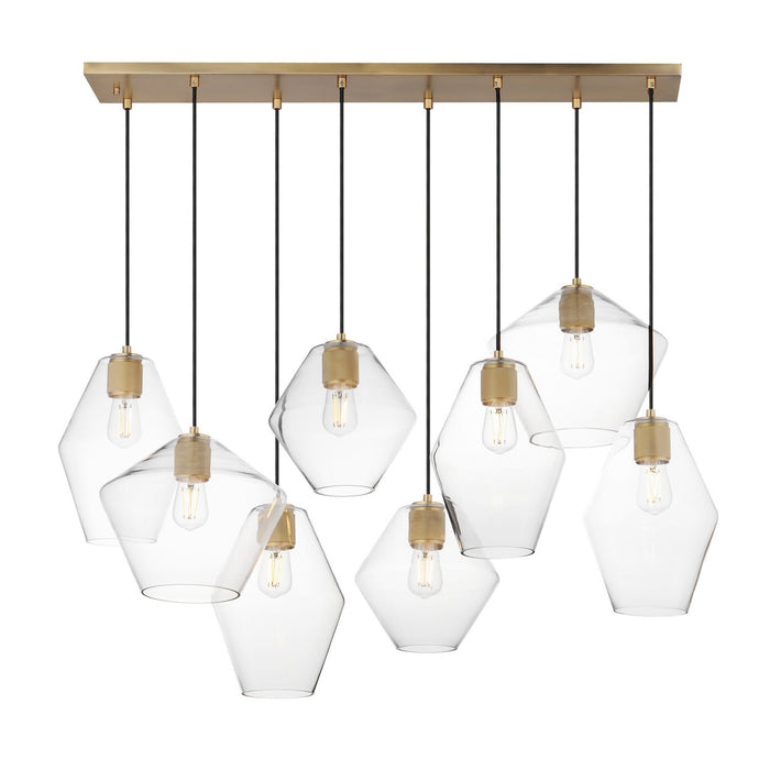 Myhouse Lighting Maxim - 21339CLNAB - Eight Light Pendant - Geode - Natural Aged Brass