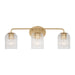 Myhouse Lighting Generation Lighting - GLV1133SB - Three Light Vanity - Eisele - Satin Brass