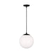 Myhouse Lighting Visual Comfort Studio - 6020EN3-112 - One Light Pendant - Leo - Hanging Globe - Midnight Black