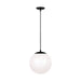 Myhouse Lighting Visual Comfort Studio - 6022-112 - One Light Pendant - Leo - Hanging Globe - Midnight Black