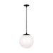 Myhouse Lighting Visual Comfort Studio - 6022EN3-112 - One Light Pendant - Leo - Hanging Globe - Midnight Black