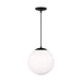 Myhouse Lighting Visual Comfort Studio - 6024-112 - One Light Pendant - Leo - Hanging Globe - Midnight Black