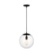 Myhouse Lighting Visual Comfort Studio - 6701801-112 - One Light Pendant - Leo - Hanging Globe - Midnight Black