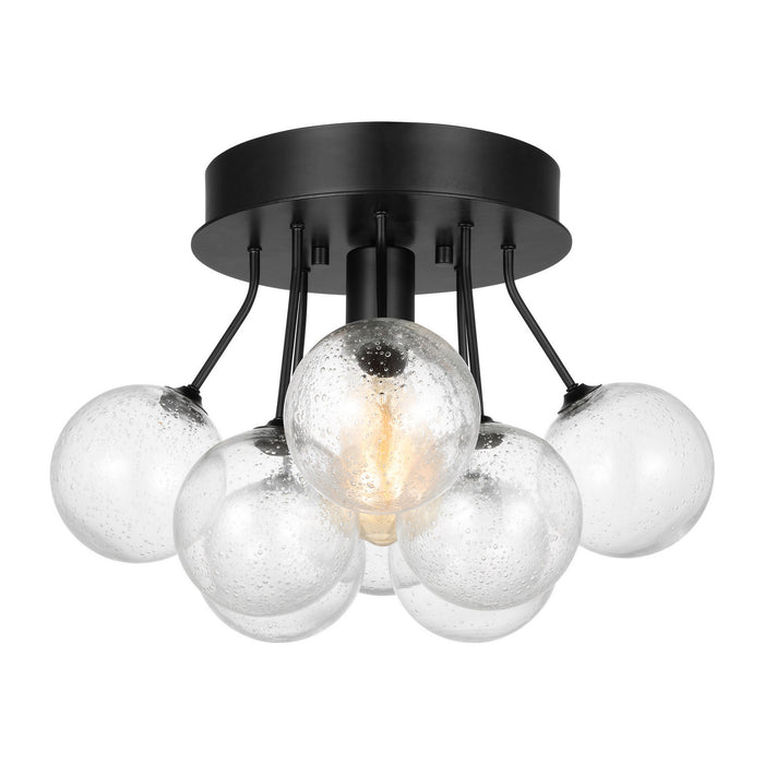 Myhouse Lighting Visual Comfort Studio - 7714301-112 - One Light Semi-Flush Mount - Bronzeville - Midnight Black