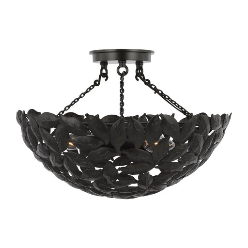 Myhouse Lighting Visual Comfort Studio - AF1173AI - Three Light Semi-Flush Mount - Kelan - Aged Iron