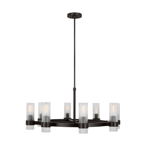 Myhouse Lighting Visual Comfort Studio - CC1378AI - Eight Light Chandelier - Geneva - Aged Iron