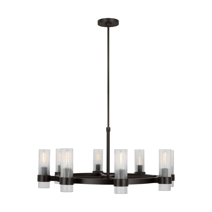Myhouse Lighting Visual Comfort Studio - CC1378AI - Eight Light Chandelier - Geneva - Aged Iron