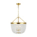 Myhouse Lighting Visual Comfort Studio - CP1354BBS - Four Light Pendant - Summerhill - Burnished Brass