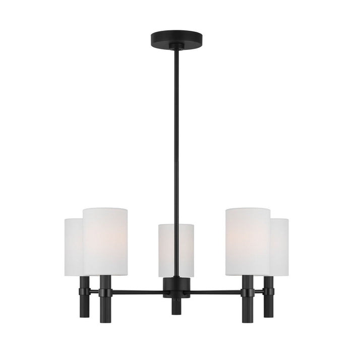 Myhouse Lighting Visual Comfort Studio - DJC1135MBK - Five Light Chandelier - Manor - Midnight Black