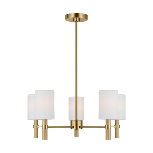 Myhouse Lighting Visual Comfort Studio - DJC1135SB - Five Light Chandelier - Manor - Satin Brass