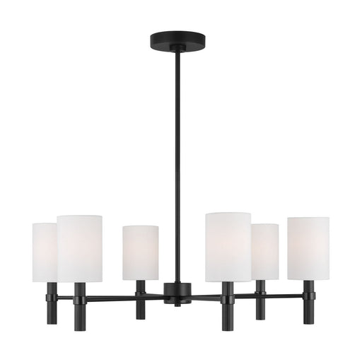 Myhouse Lighting Visual Comfort Studio - DJC1146MBK - Six Light Chandelier - Manor - Midnight Black