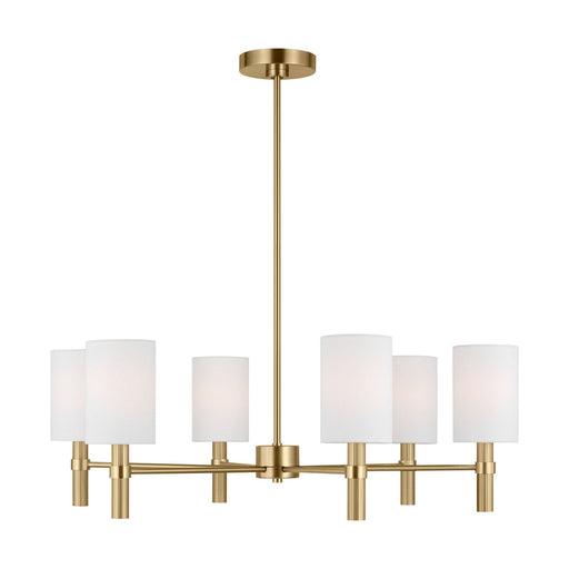 Myhouse Lighting Visual Comfort Studio - DJC1146SB - Six Light Chandelier - Manor - Satin Brass