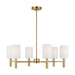 Myhouse Lighting Visual Comfort Studio - DJC1146SB - Six Light Chandelier - Manor - Satin Brass