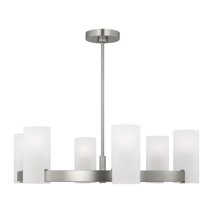 Myhouse Lighting Visual Comfort Studio - DJC1166BS - Six Light Chandelier - Rhode - Brushed Steel