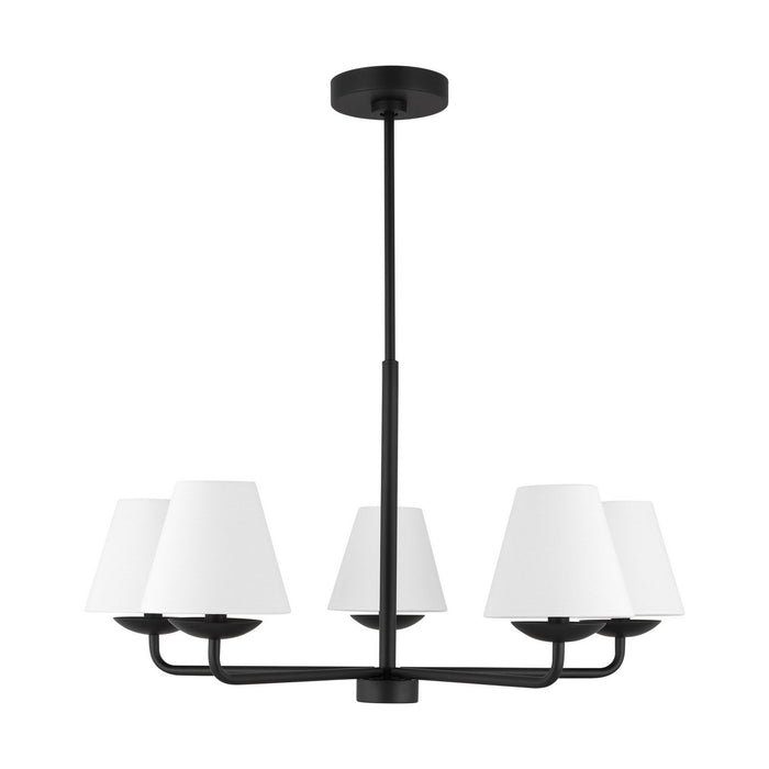 Myhouse Lighting Visual Comfort Studio - DJC1175MBK - Five Light Chandelier - Albion - Midnight Black