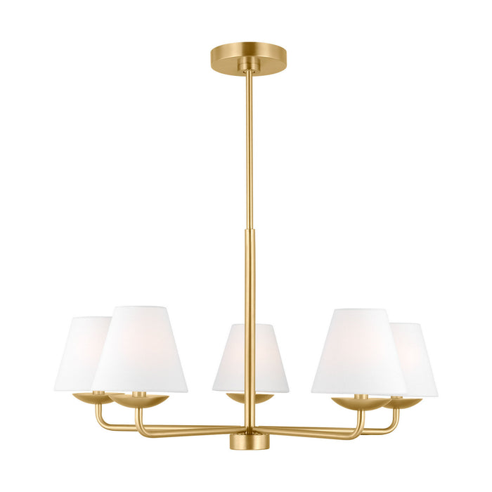 Myhouse Lighting Visual Comfort Studio - DJC1175SB - Five Light Chandelier - Albion - Satin Brass