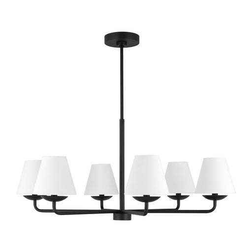 Myhouse Lighting Visual Comfort Studio - DJC1186MBK - Six Light Chandelier - Albion - Midnight Black