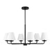 Myhouse Lighting Visual Comfort Studio - DJC1186MBK - Six Light Chandelier - Albion - Midnight Black