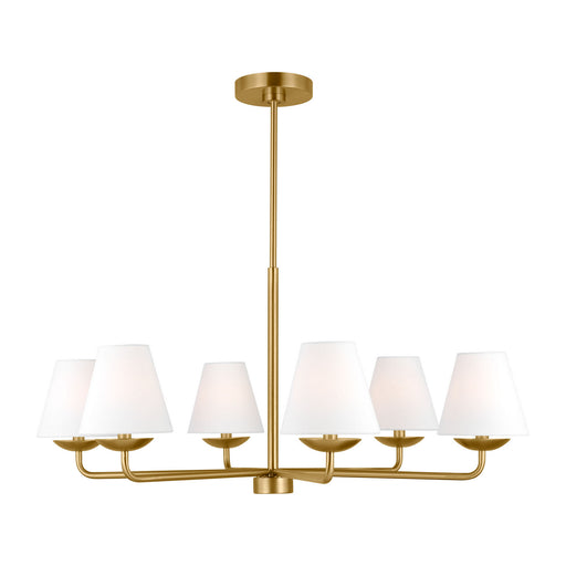 Myhouse Lighting Visual Comfort Studio - DJC1186SB - Six Light Chandelier - Albion - Satin Brass
